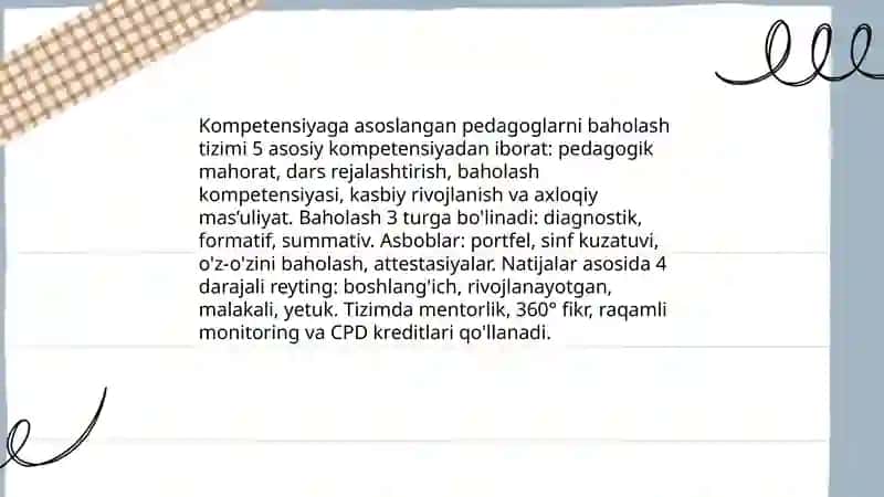 Kompetensiyaga asoslangan pedagoglarni kasbiy rivojlanishini baholash tizimlari 3