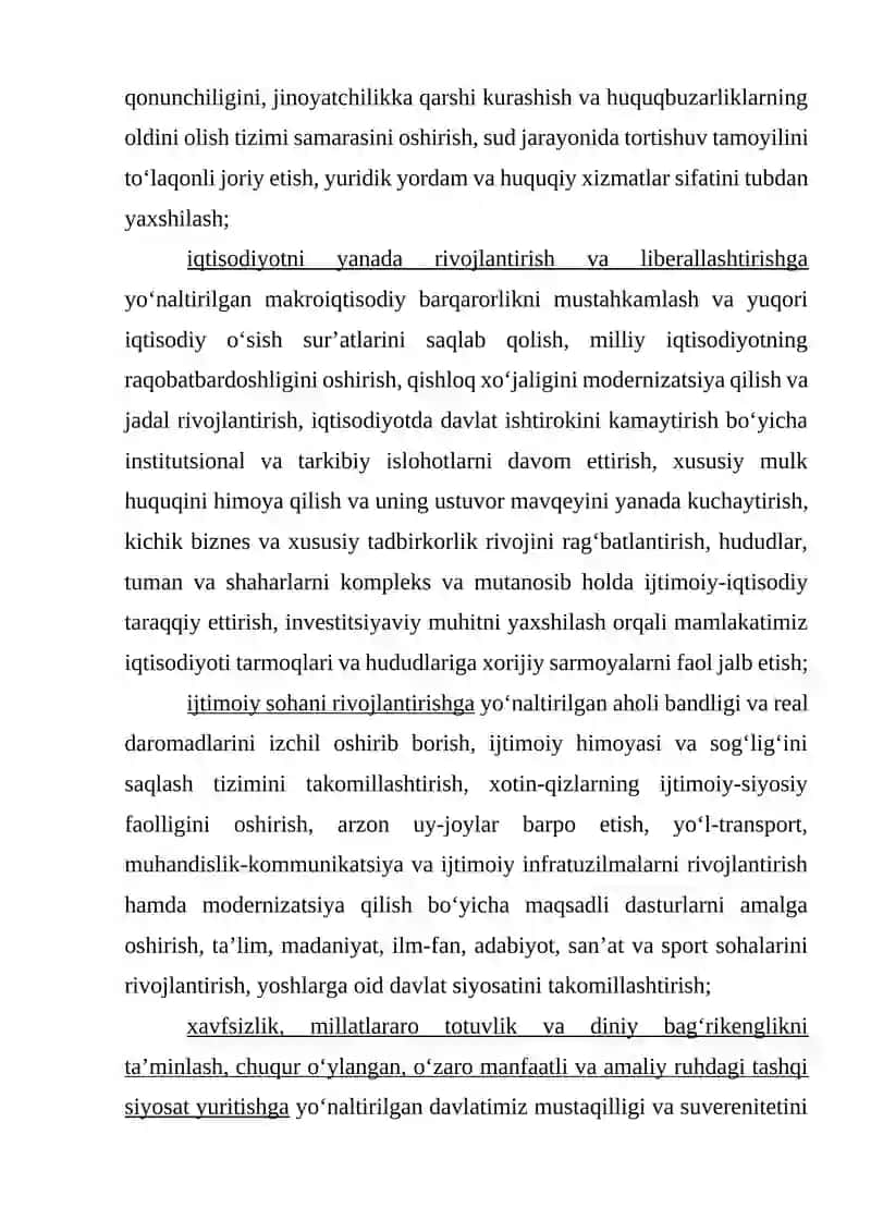 O‘zbekiston Respublikasini Yanada Rivojlantirish Bo‘yicha Harakatlar Strategiyasi 3