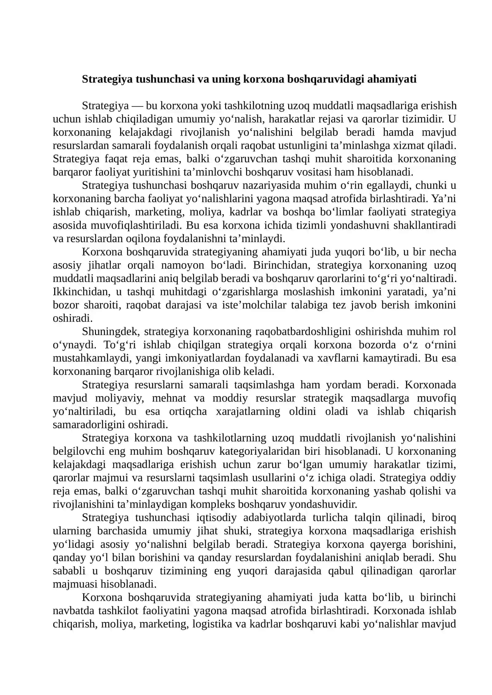 STRATEGIYANI SHAKLLANTIRUVCHI OMILLAR TAHLIL 3