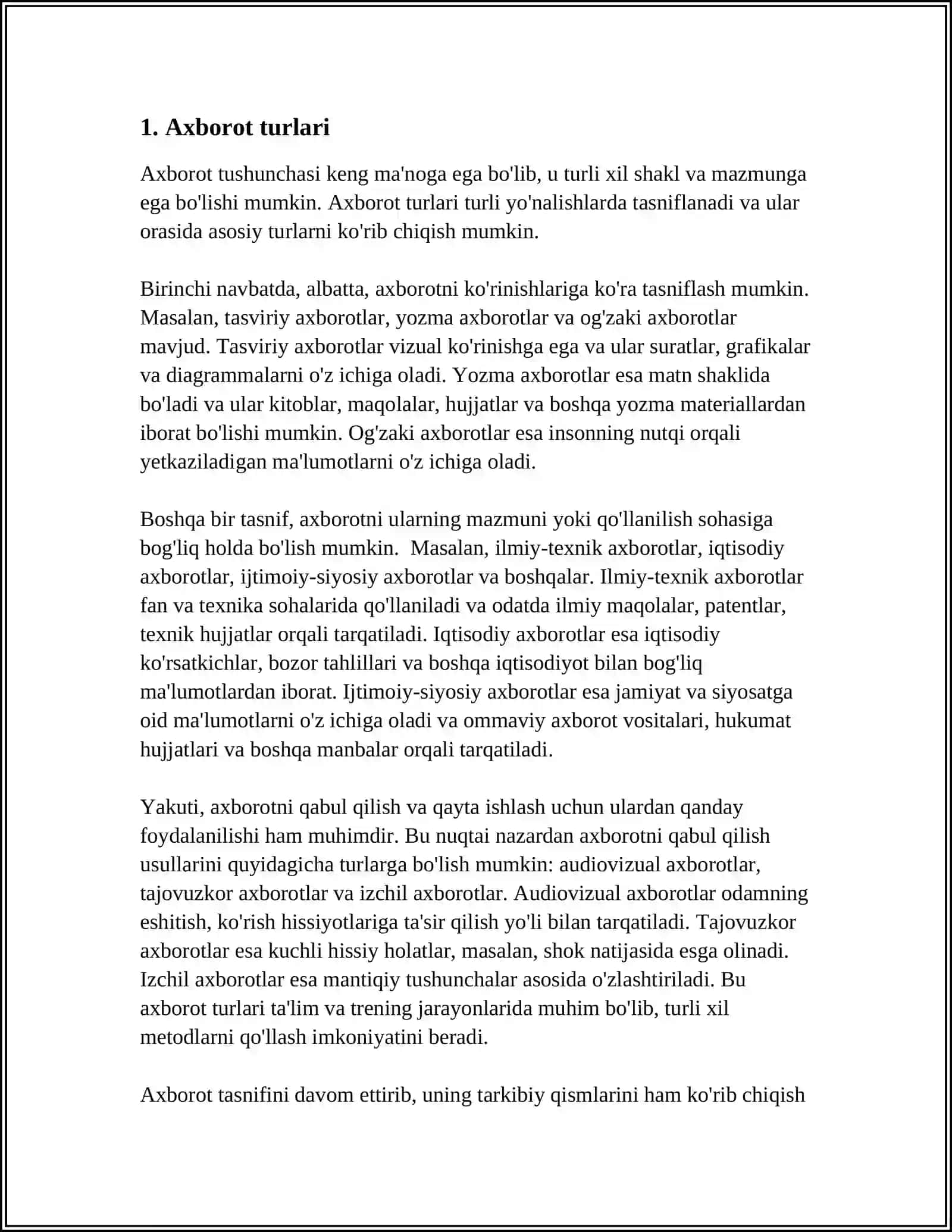 AXBOROT TURLARI VA ISHONCHLILIGI 3