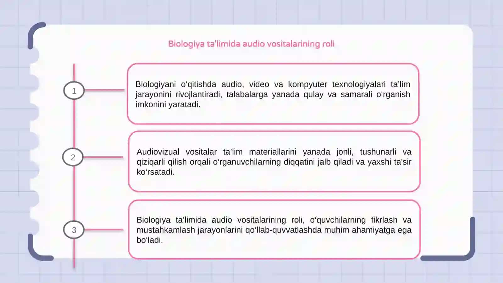 Biologiyani o‘qitishda audio, video va kopmyuter vositalaridan foydalanish 3
