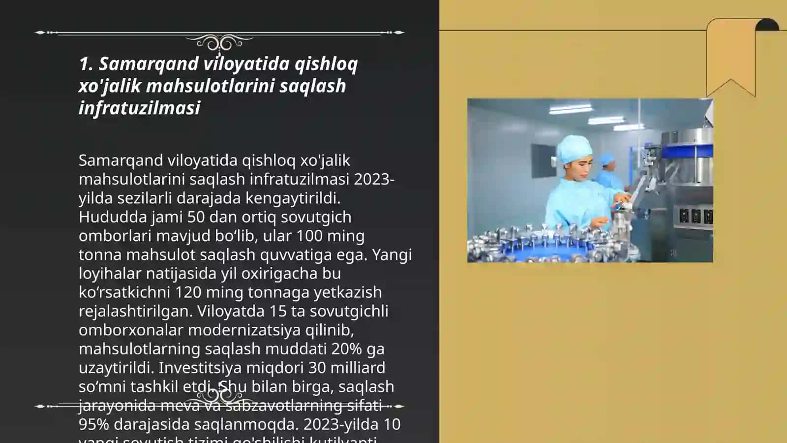Samarqand viloyatida qishloq xo'jalik mahsulotlarini saqlash infratuzilmasi 3