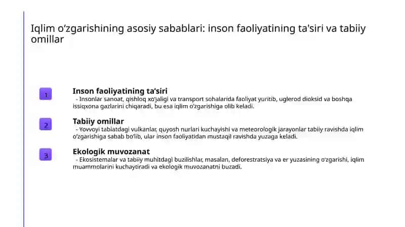 Iqlim o‘zgarishlaring va ekologik muammolarning kelib chiqishi 3