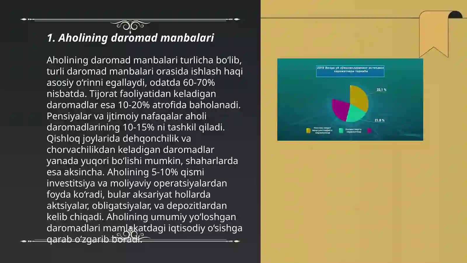 Aholi daromadlari va xarajatlari balansi 3