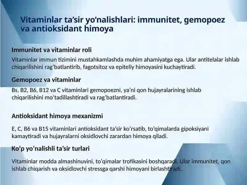 Vitaminlar: Osteoporozni  davolash vositalari 3