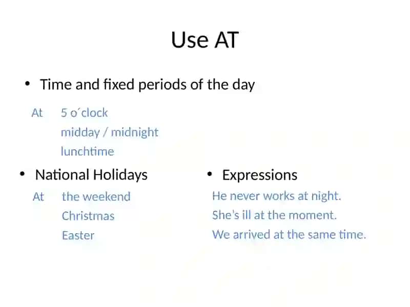 Prepositions of time 3