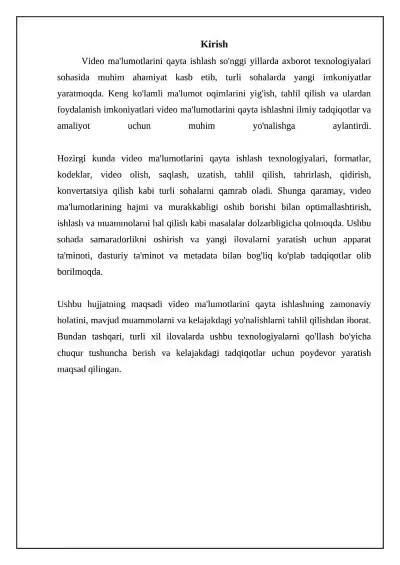 Video ma'lumotlarini qayta ishlash asoslari 3