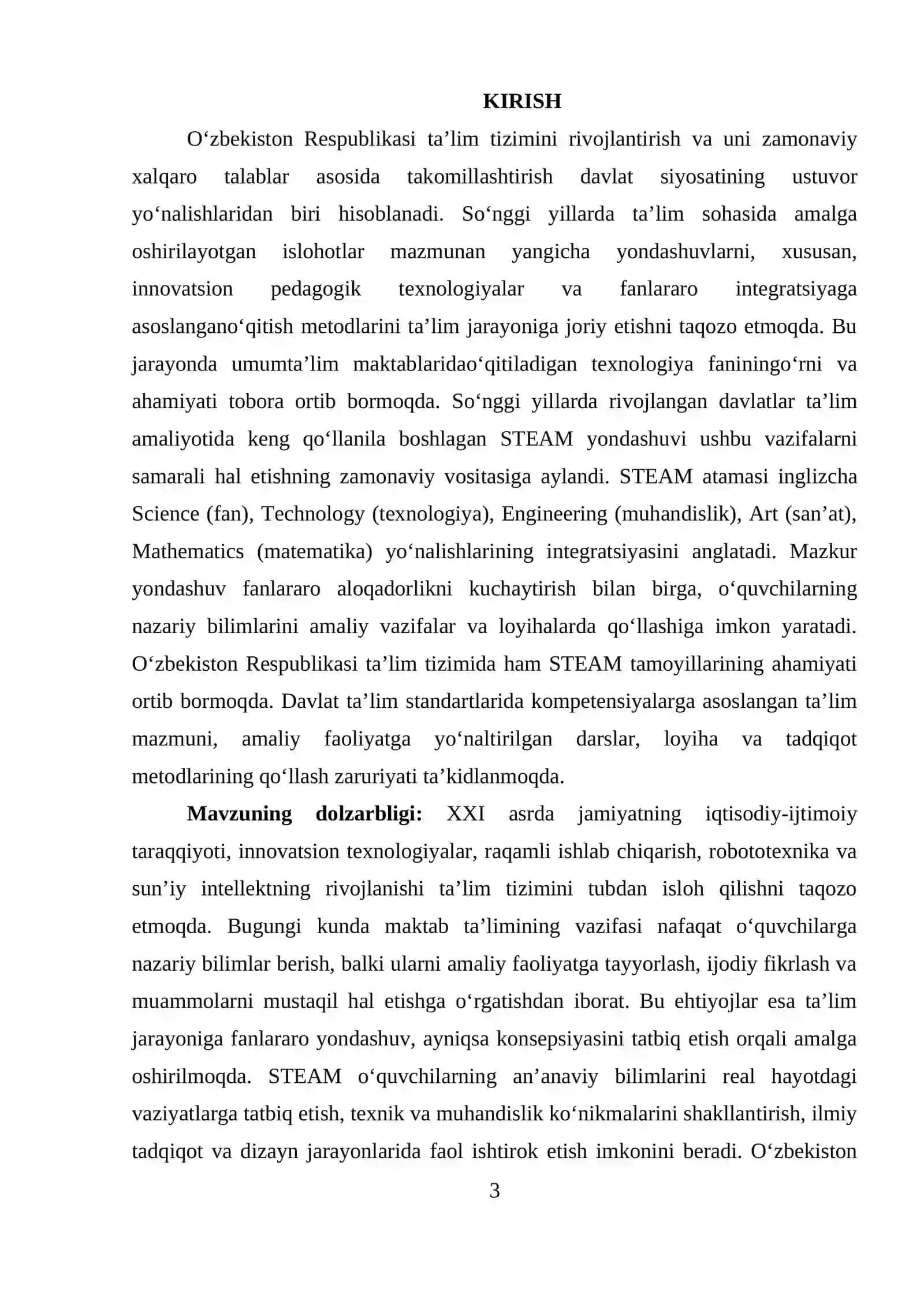 Texnologiya darslarida STEAM yondashuvining qo‘llanilishi va samaradorligi 3