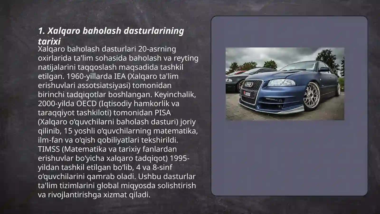 Xalqaralıq bahalaw baģdarlamaları 3
