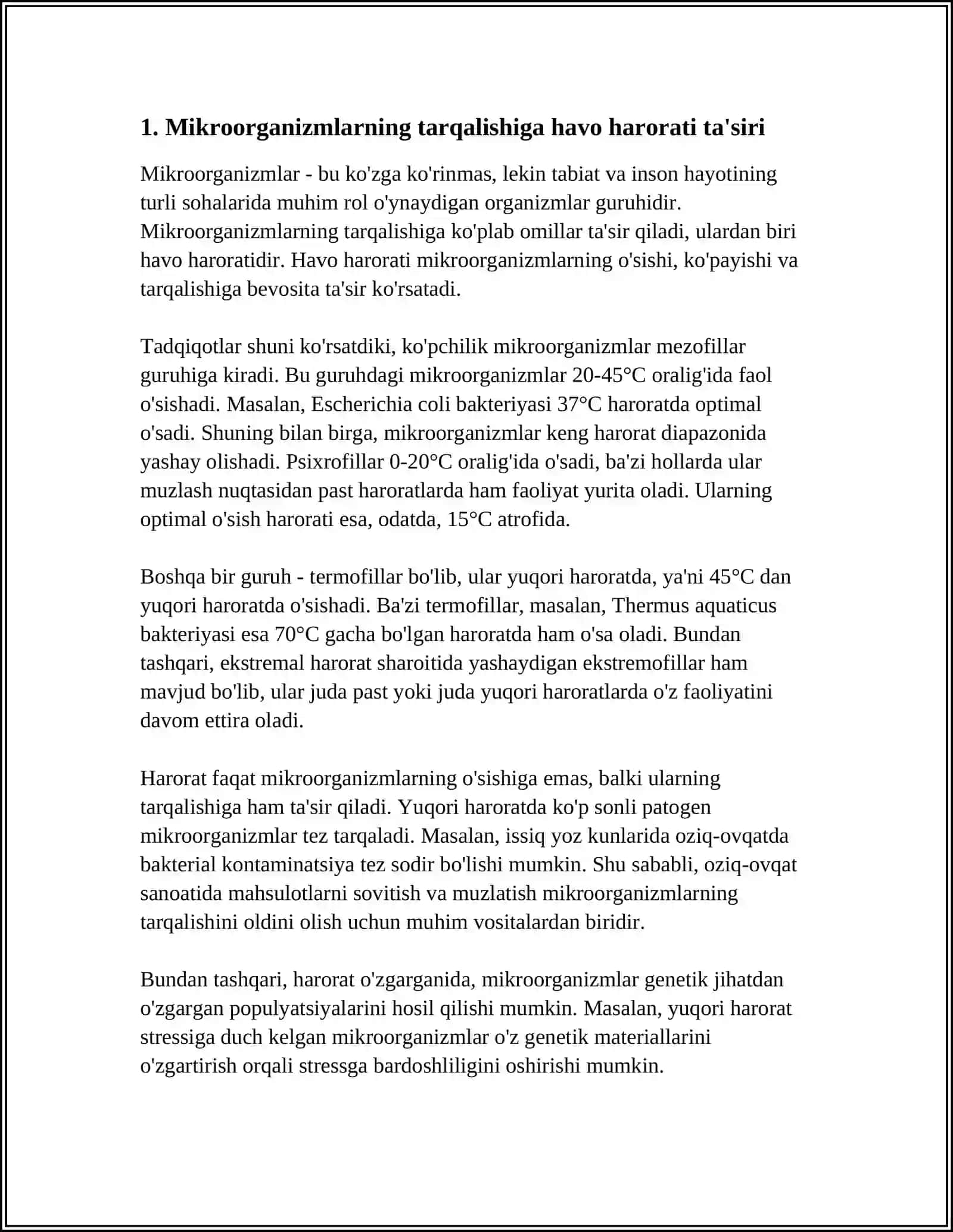 MIKROORGANIZMLARNING TASHQI MUHIT OMILLARI TAʼSIRIDA TARQALISHI 3