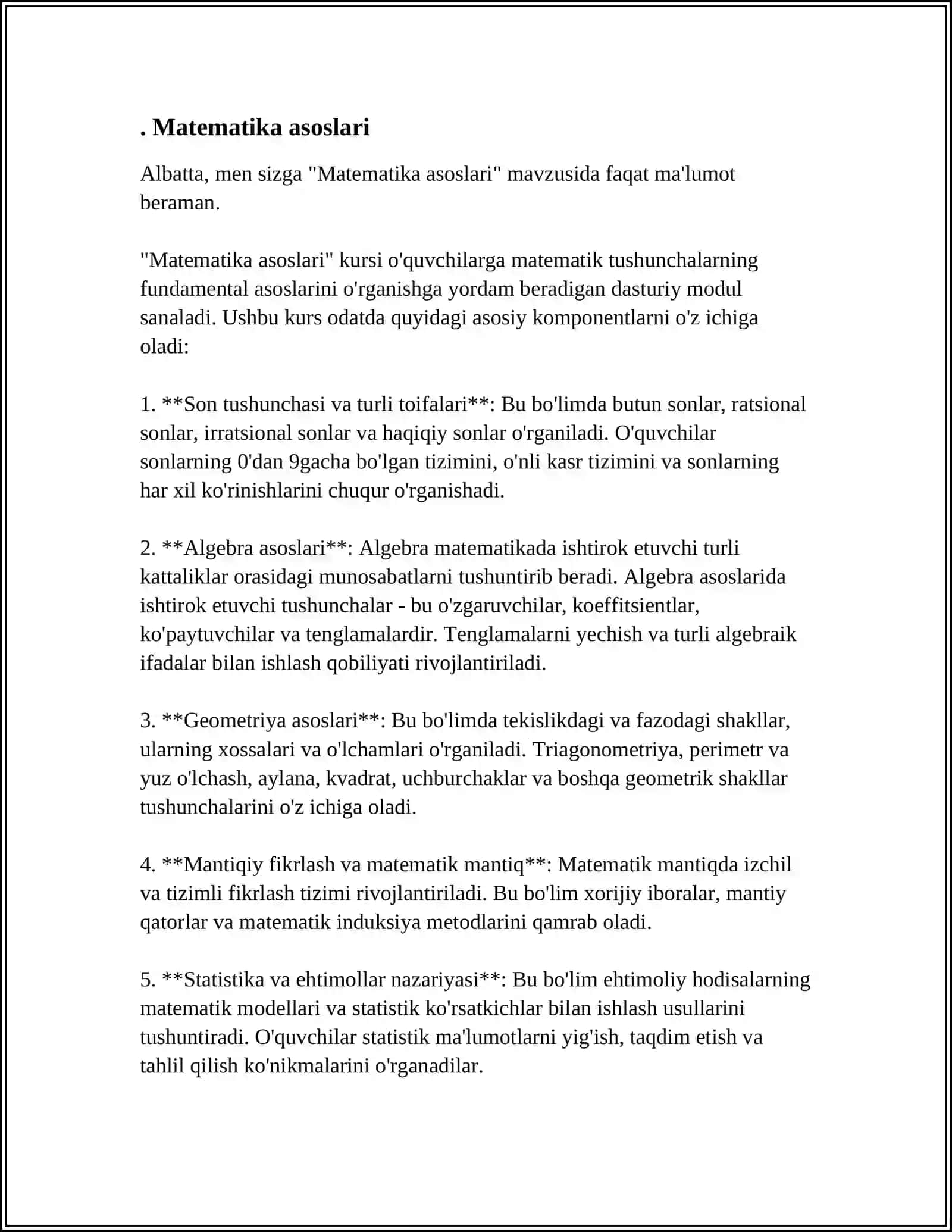 Matematika asoslari 3