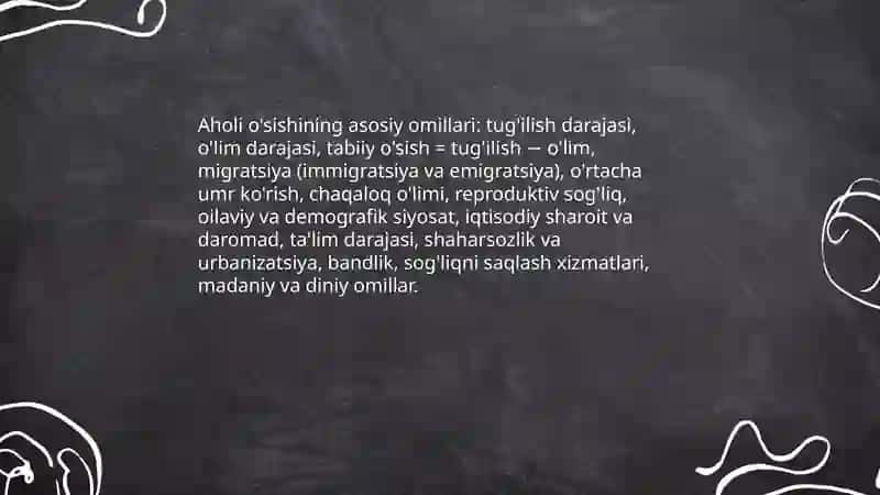 Demografiya.Ijtimoiy soha.Aholi o'sishi 3