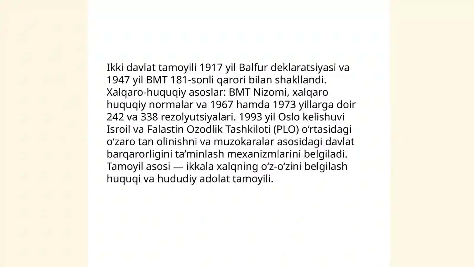 Falastin va Isroil: Ikki Xalq uchun Ikki Davlat 3