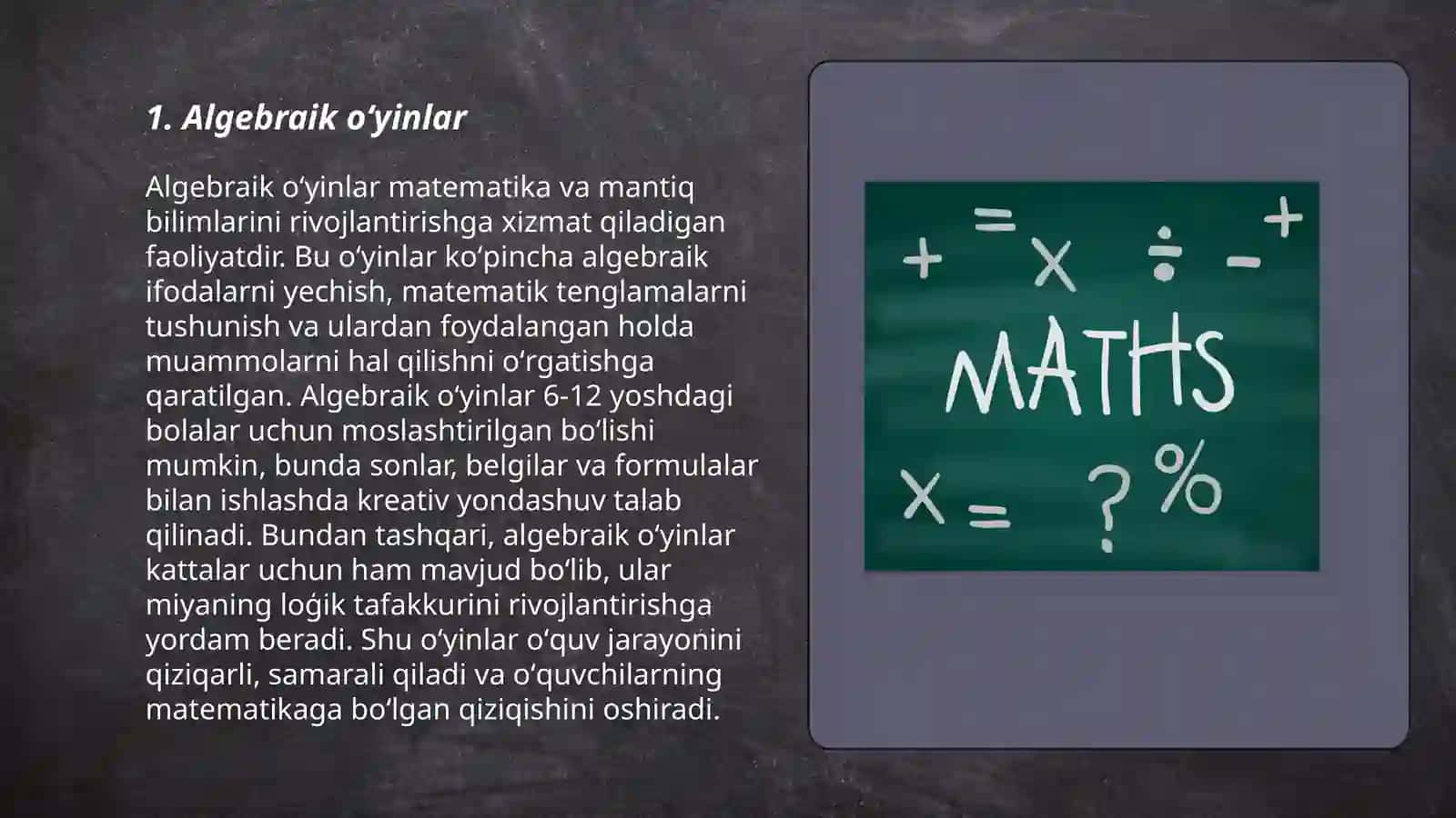 Matematik oʻyinlar 3