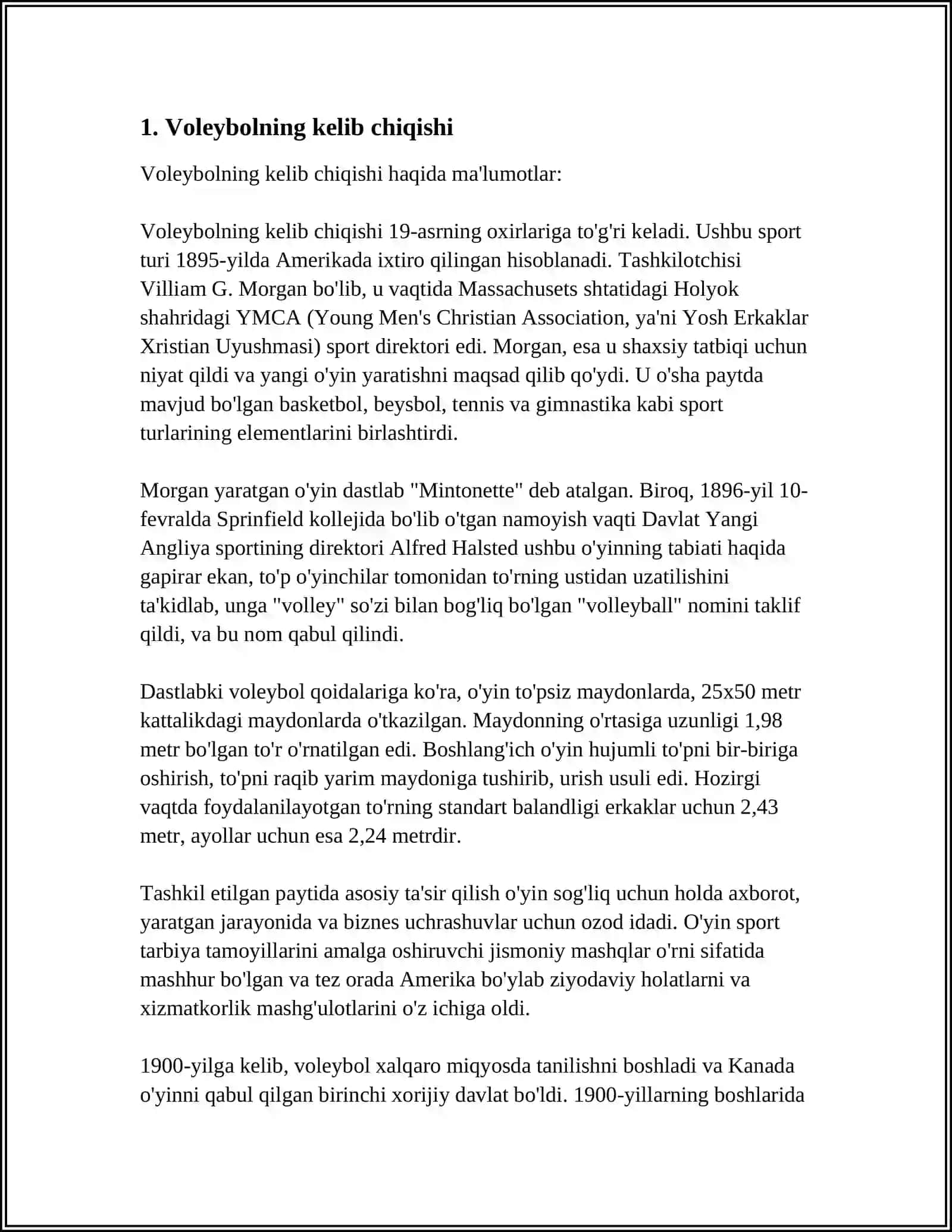 VOLEYBOL SPORT TURI VA RIVOJLANISH TARIXI 3