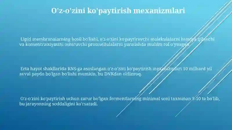 Yerda hayotning poydo bo'lishiga ta'sir etuvchi omillar 3