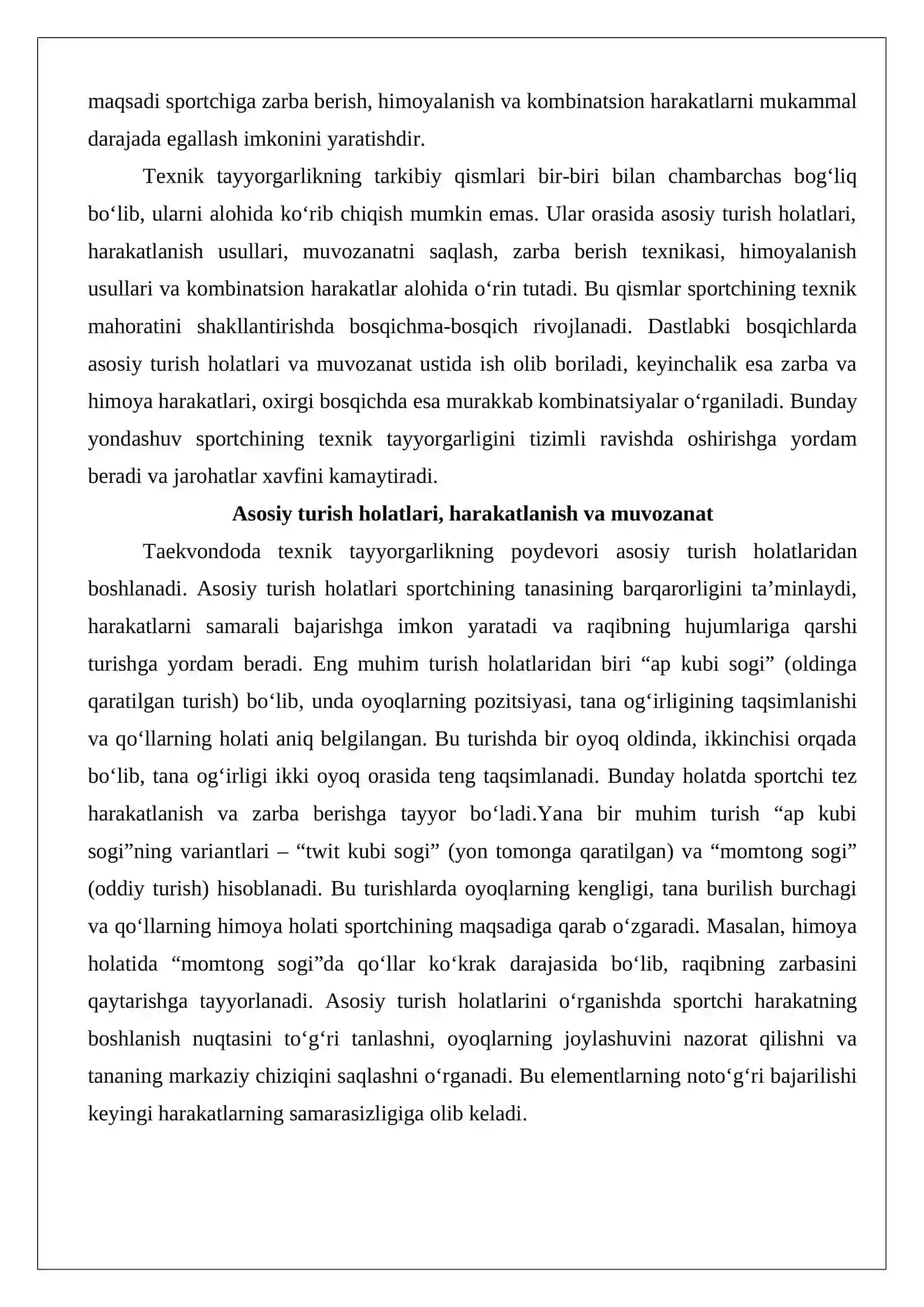 Tarkibiy qismlar. Texnik aniq harakatlarni takomillashtirish 3