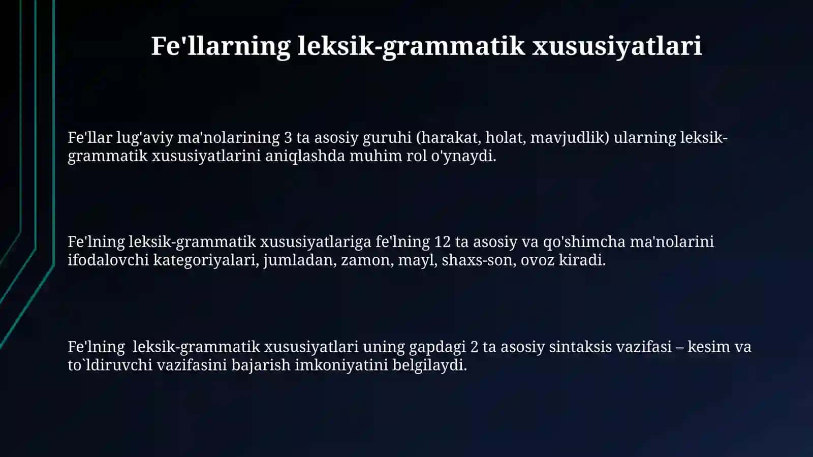 Sonning leksik-grammatik xususiyatlari 3