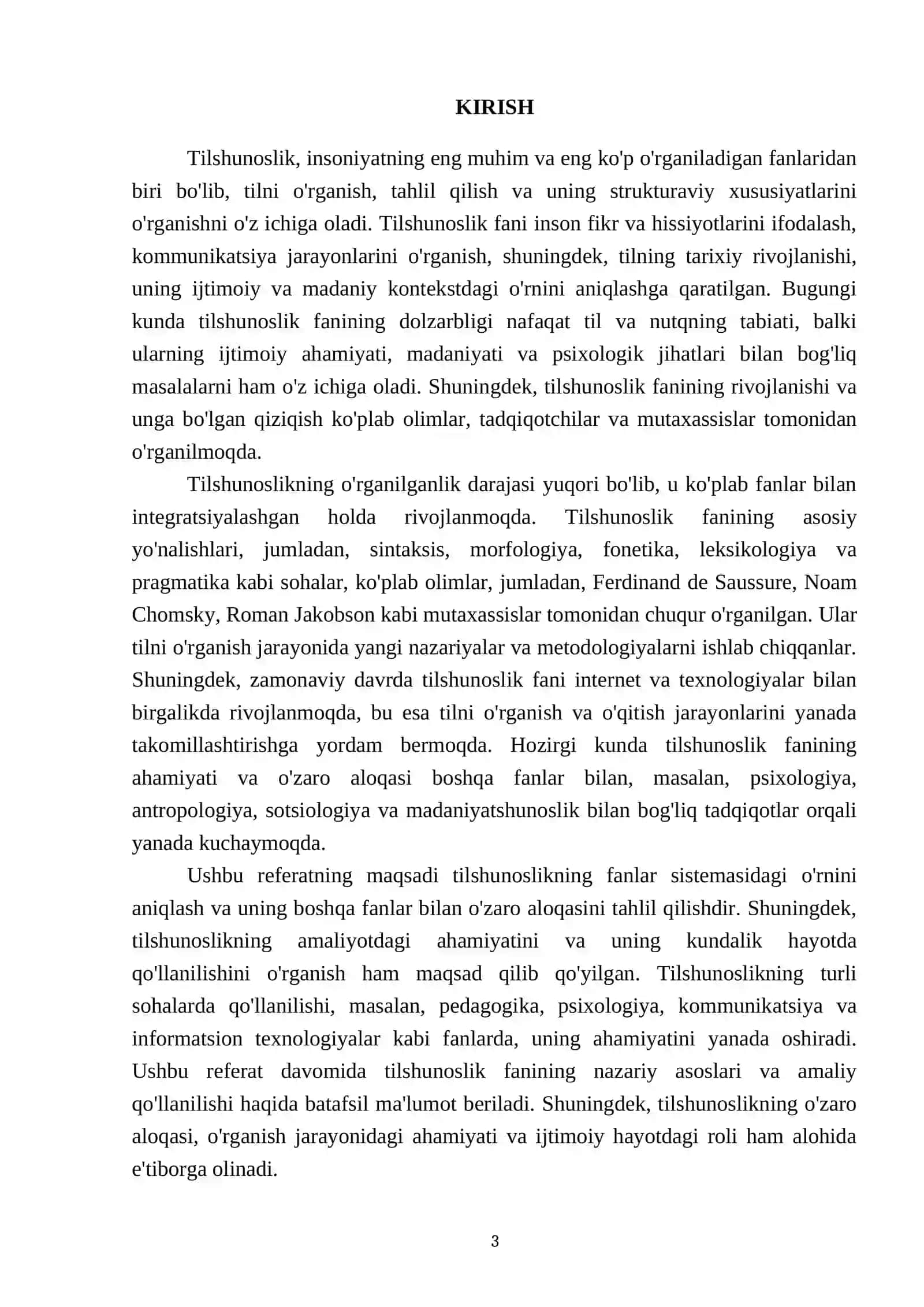 Tilshunoslikning fanlar sistemasidagi o’rni 3
