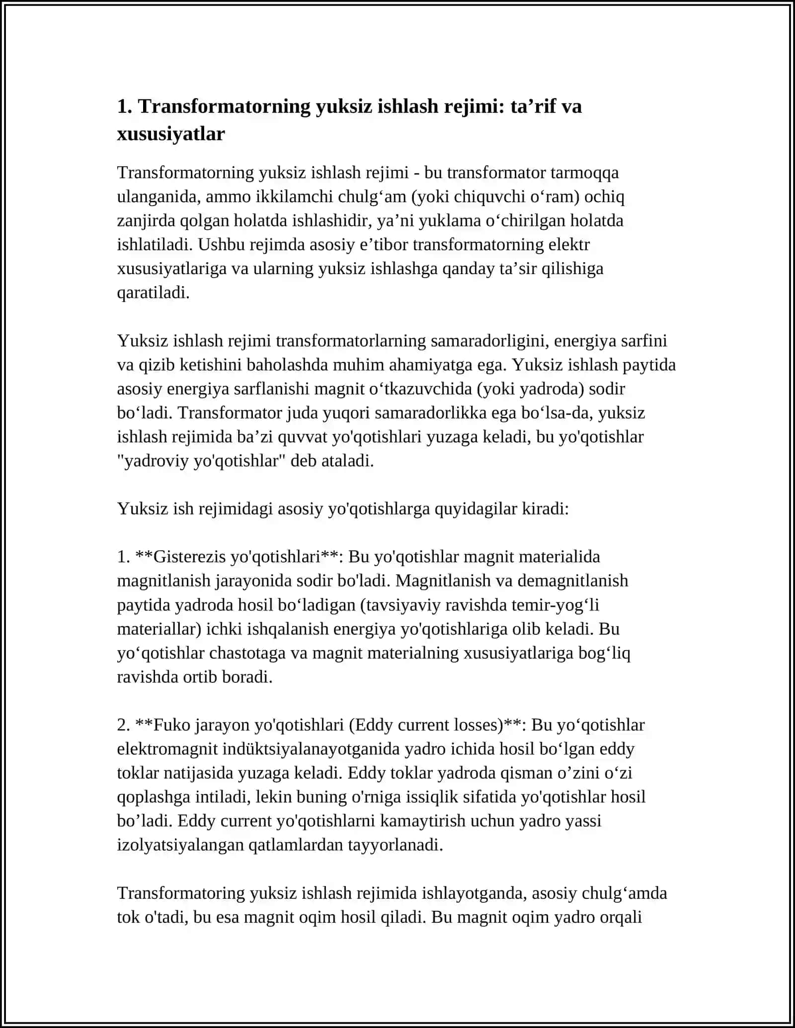 TRANSFORMATORLARNING YUKSIZ ISHLASH VA QISQA TUTASHISH REJIMLAR 3
