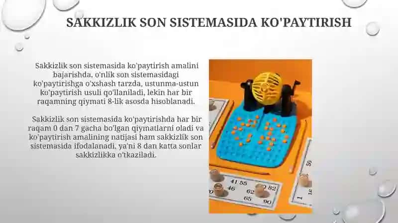 Turli sanoq sistemalarida arifmetik amallar: qo'shish,ayrish, ko‘paytirish 3