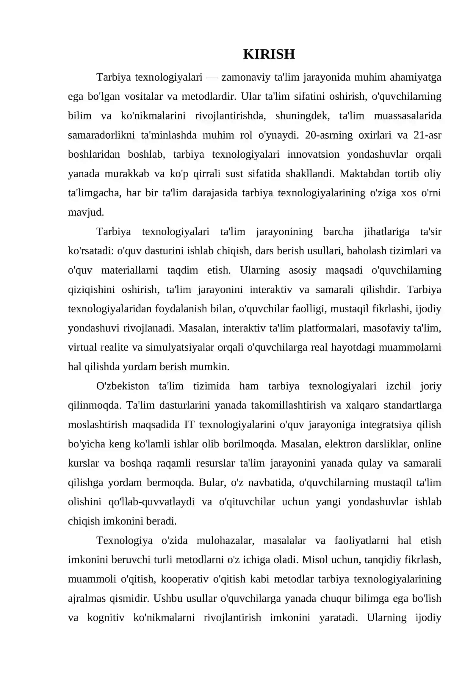 TARBIYA TEXNOLOGIYALARI VA ULARNING O’ZIGA XOS XUSUSIYATLARI 3
