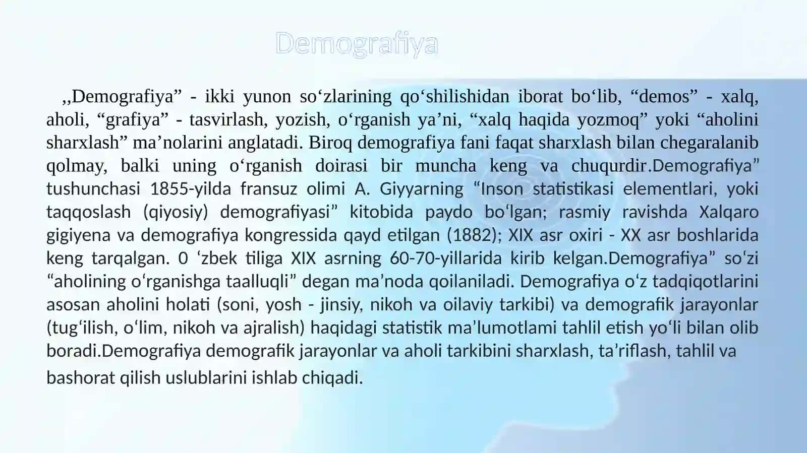 Demografik tadqiqotlar rivojlanishi va aholi geografiyasining fan sifatida shakllanishi 3