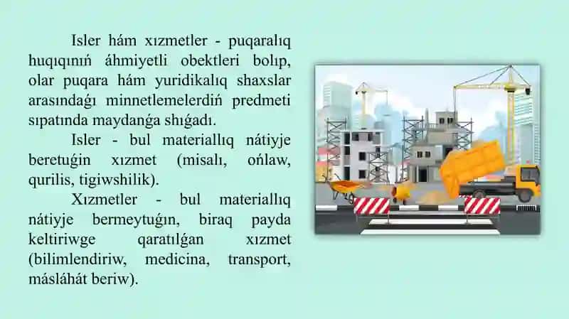 Isler hám xızmetler - puqaralıq huqıqınıń obekti sıpatında 3