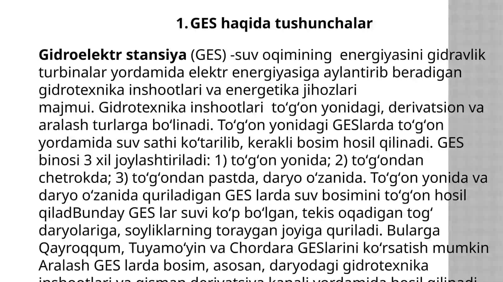 Gidroelektersitansiyalar (GES) 3