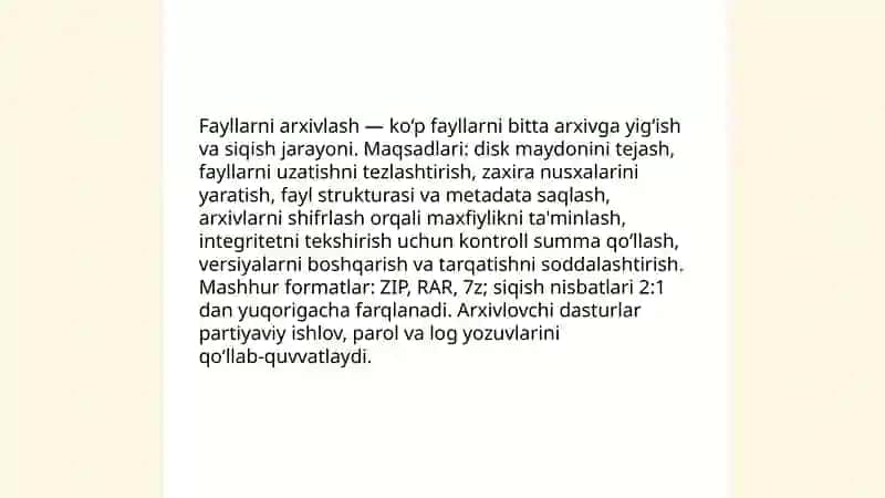 Fayllarni arxivlash va viruslardan himoya qilish 3