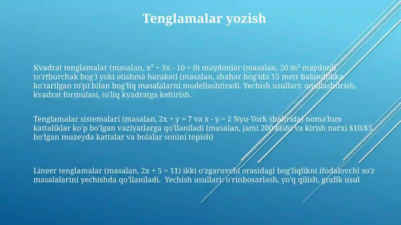 Matnli masalalar yechish 3