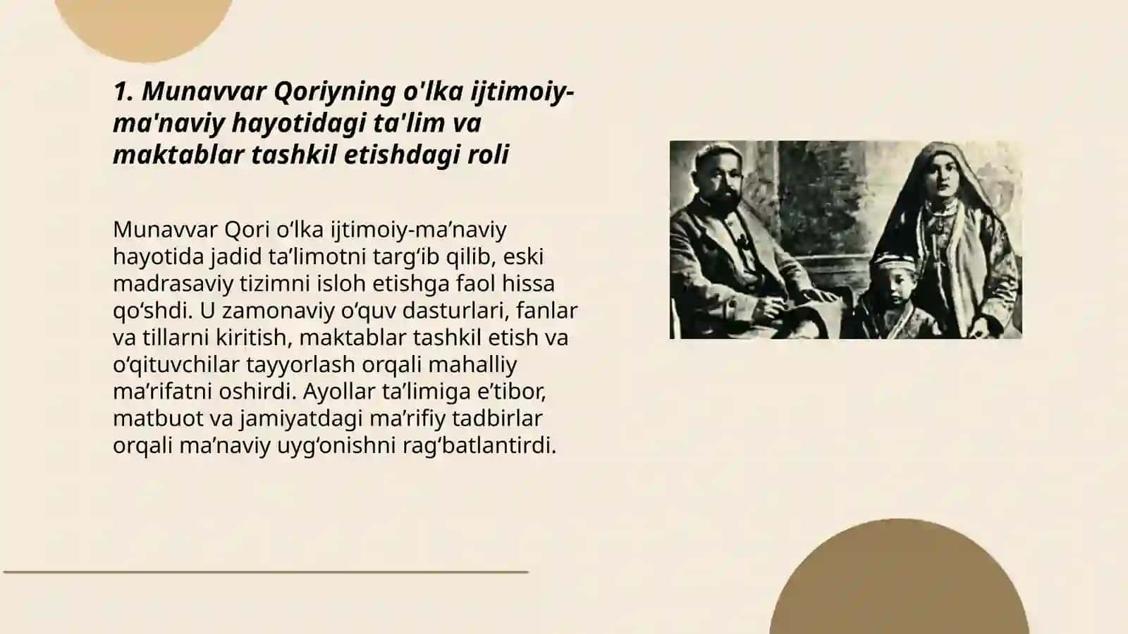 Munavvar Qoriyning o'lka ijtimoiy-ma'naviy hayotidagi ta'lim va maktablar tashkil etishdagi roli 3