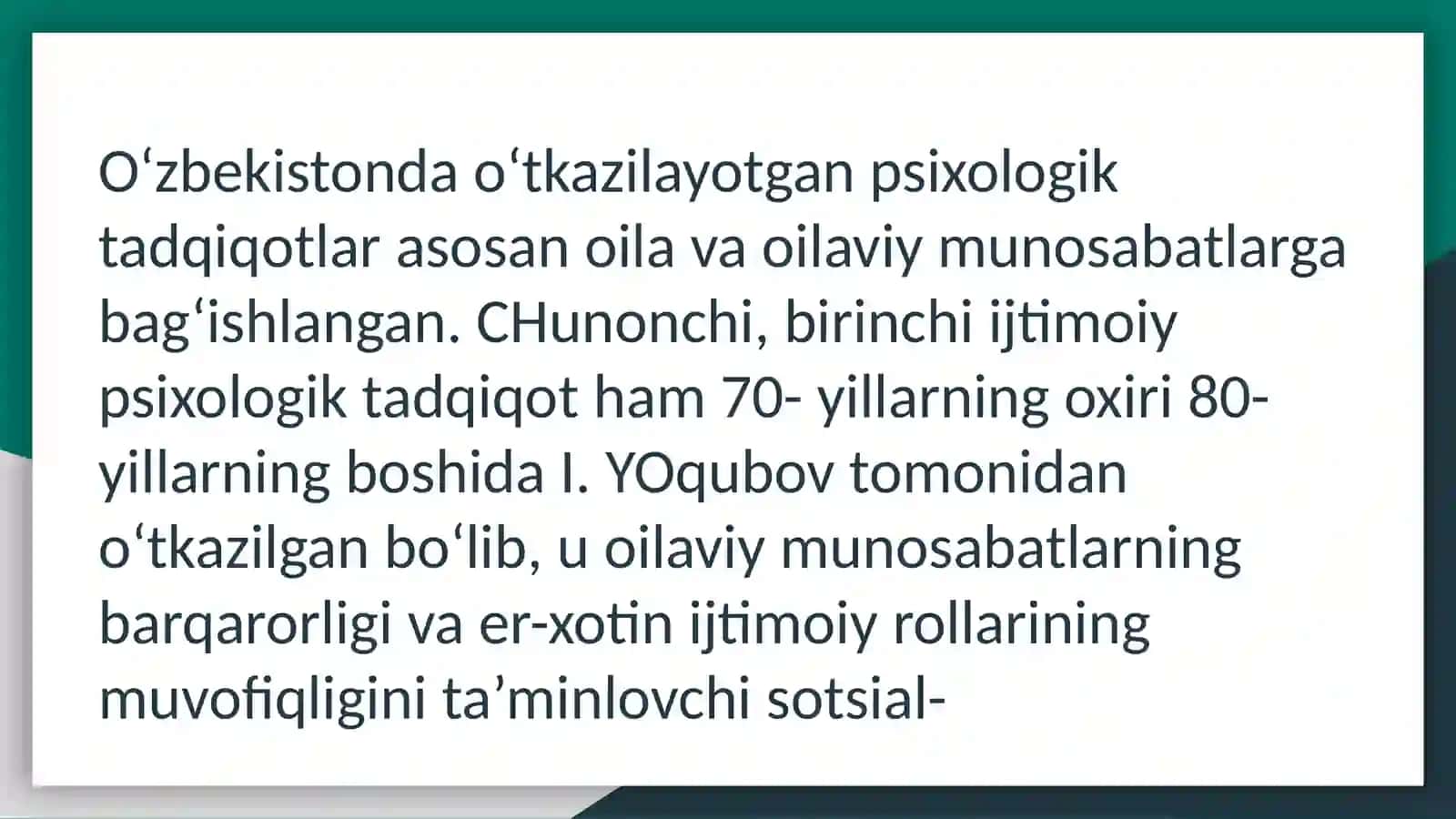 Oʻzbekistonda psixologiya fanining rivojlanish tarixi 3