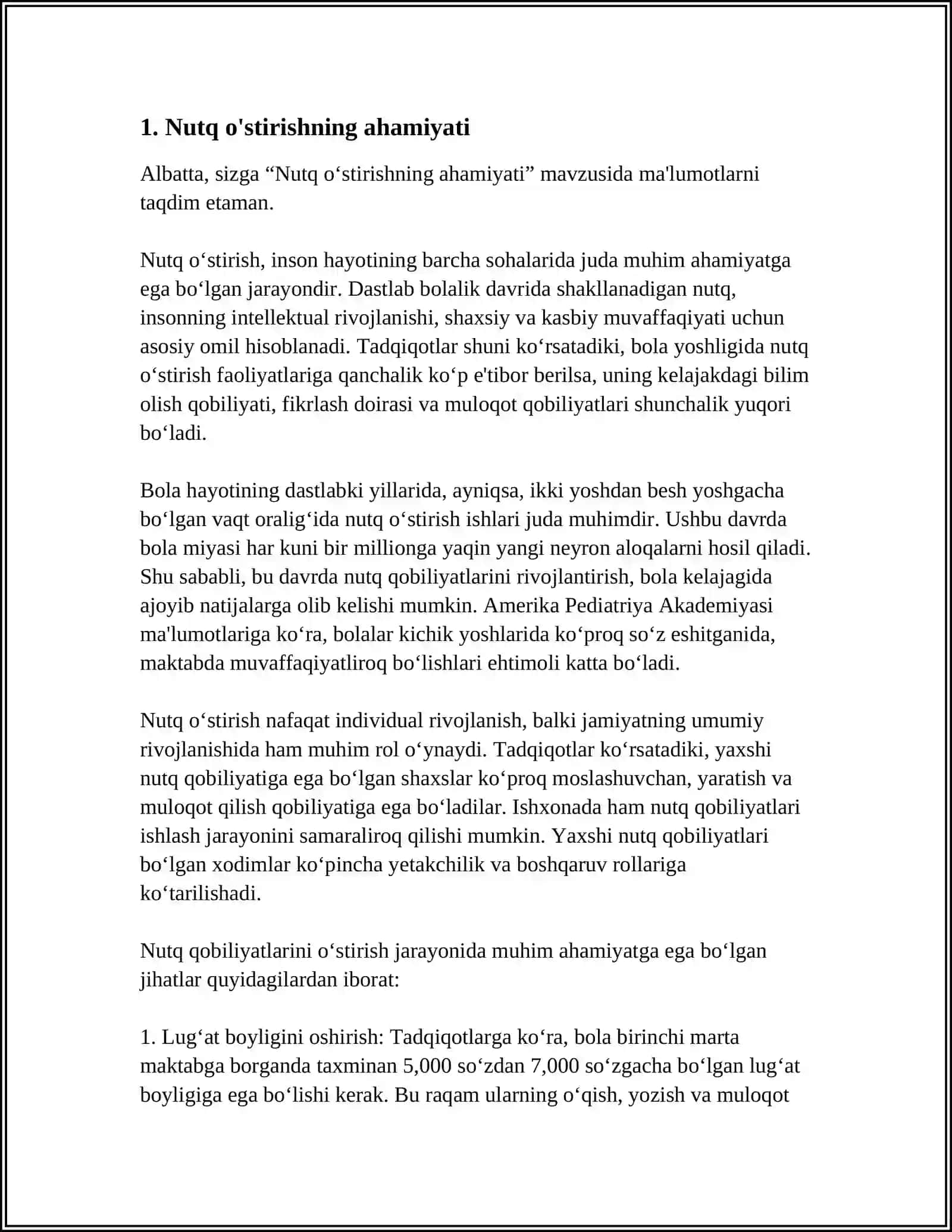 MAKTABGACHA KICHIK YOSHDAGI BOLALAR NUTQINI OʻSTIRISHNING VAZIFALARI, METODLARI VA VOSITALARI 3