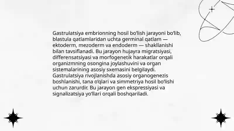 Gastrulatsiya va oʻq organlar 3