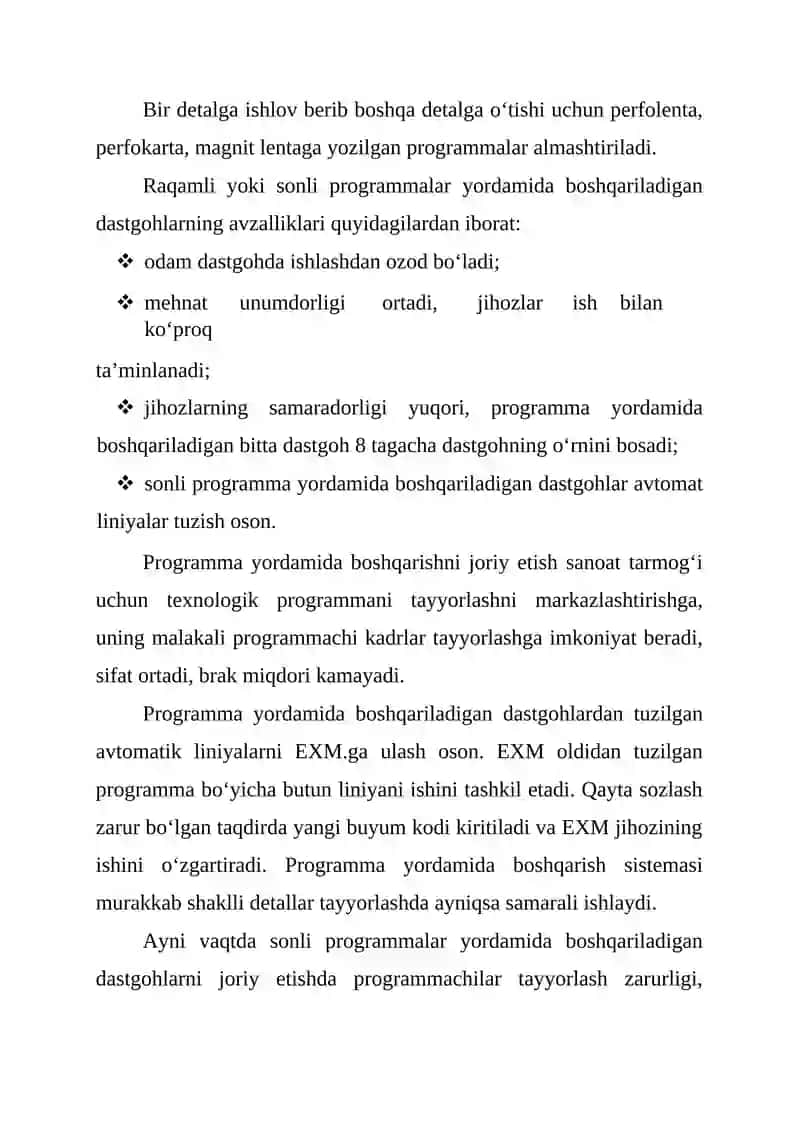 Raqamli Dastur bilan Boshqarish Tizimlari 3