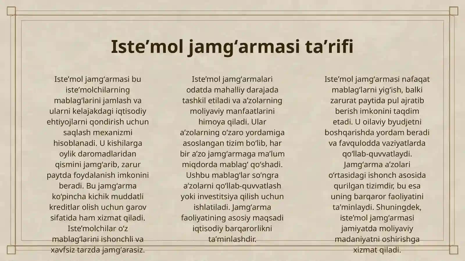 ISTEʼMOL JAMGʻARMA VA INVESTITSIYA 3