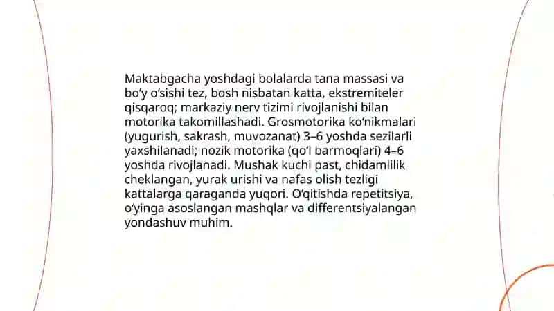 Maktabgacha yoshdagi bolalar uchun sport mashqlari.Sport mashqlariga oʻrgatish metodikasi 3