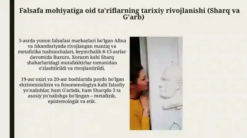 Falsafa mohiyatiga oid Sharq va Gʻarb mutafakkirlari tariflarini tasniflash 3