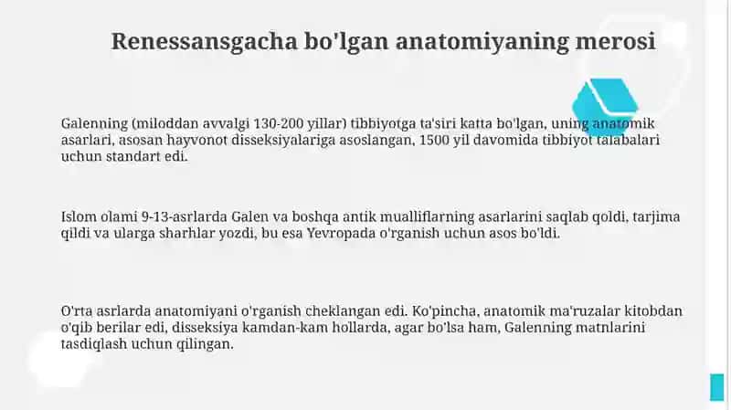 Uyg'onish davrida anatomik bilimlarning rivojlanishi 3