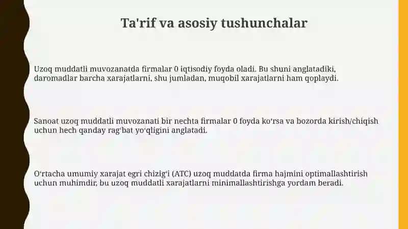 Firma va tarmoqning uzoq muddatli muvozanati 3