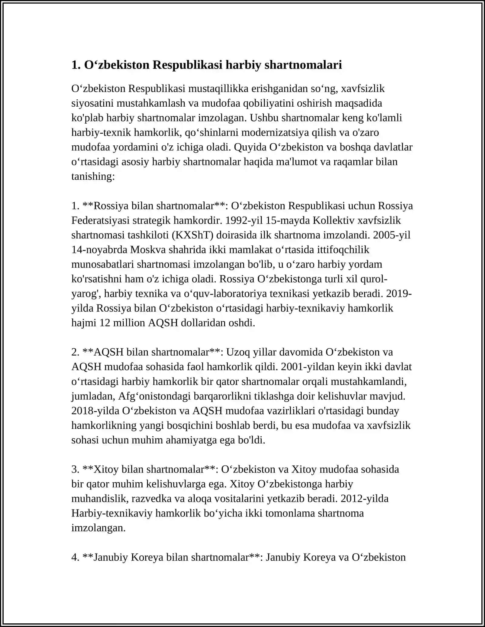 OʻZBEKISTON RESPUBLIKASI HIMOYALANISH VA HARBIY XIZMAT HAQIDAGI QONUNLARNING ASOSI 3