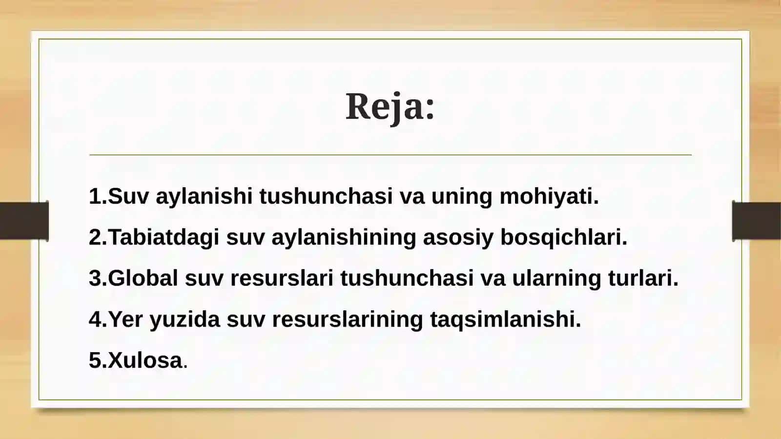 Suv aylanishi va global suv  resurslari. 3