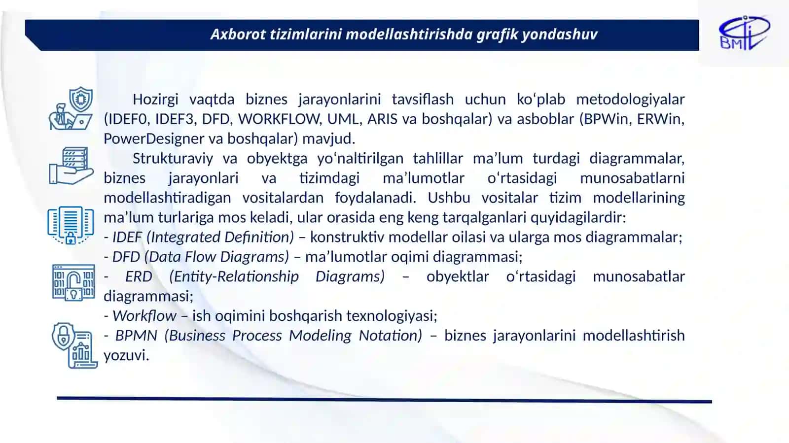 Biznes jarayonlarini modellashtirish metodologiyalari 3