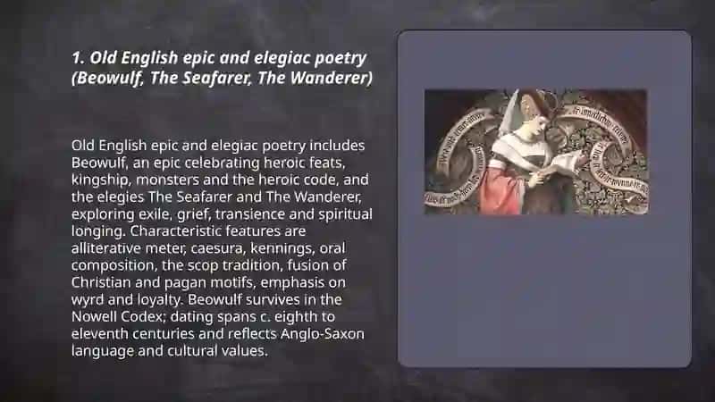 Old English Epic and Elegiac Poetry 3