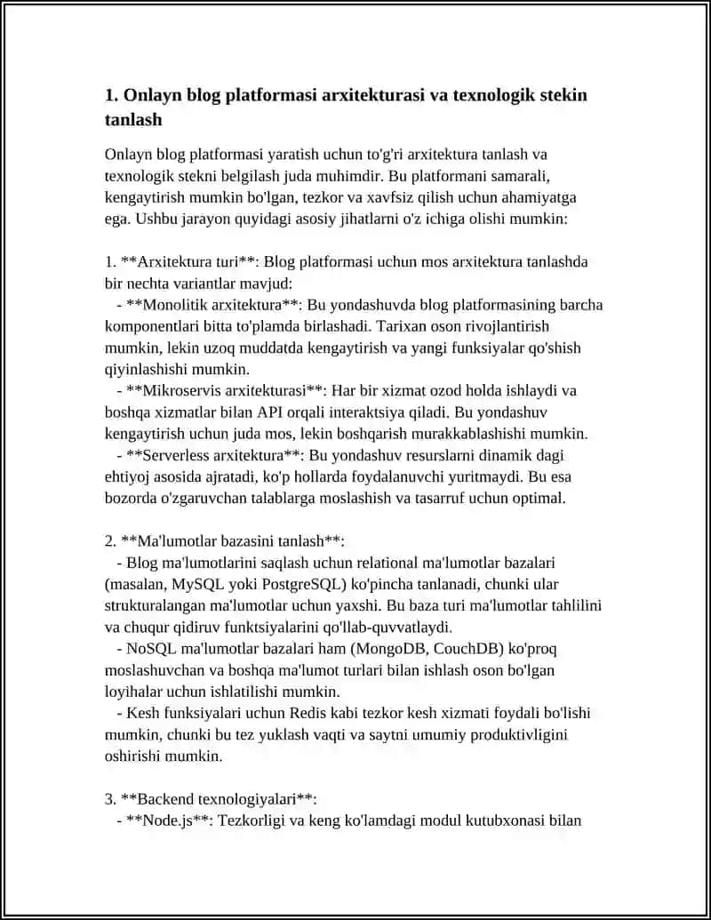 ONLAYN BLOG PLATFORMASI YARATISH, MAQOLALARNI KIRITISH, TAHRIRLASH VA O‘CHIRISH FUNKSIYALARI BILAN 3