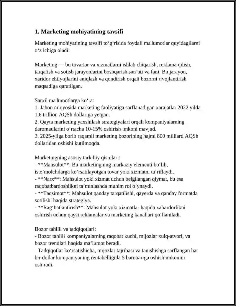 MARKETINGNING MOHIYATI VA UNING RIVOJLANISHINING ASOSIY BOSQICHLARI 3