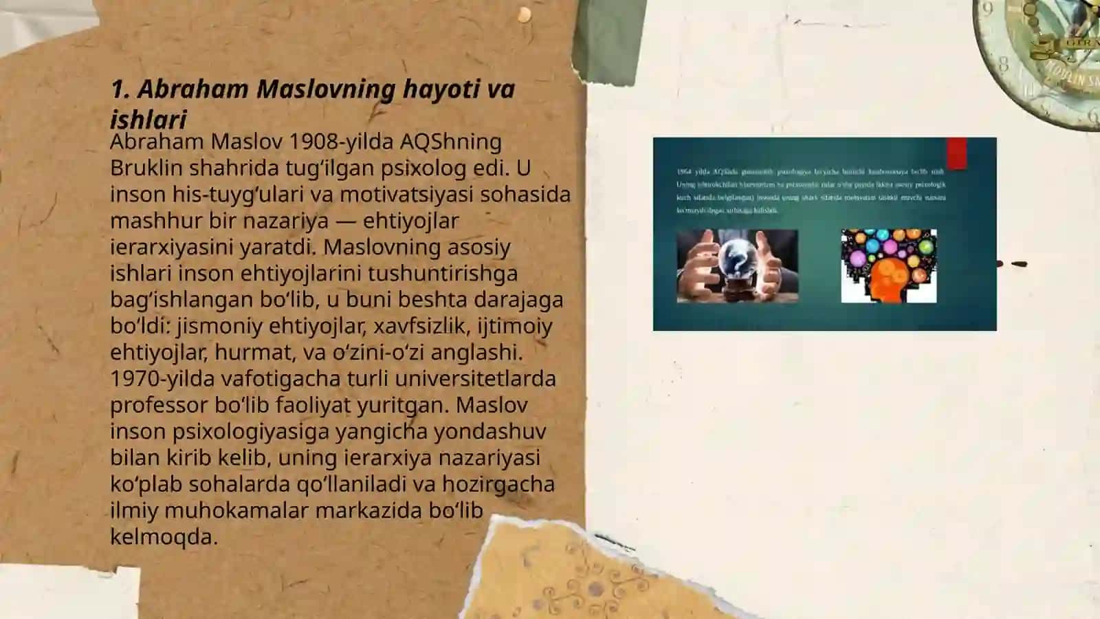 A. Maslou gumanistik psixologiya vakili 3