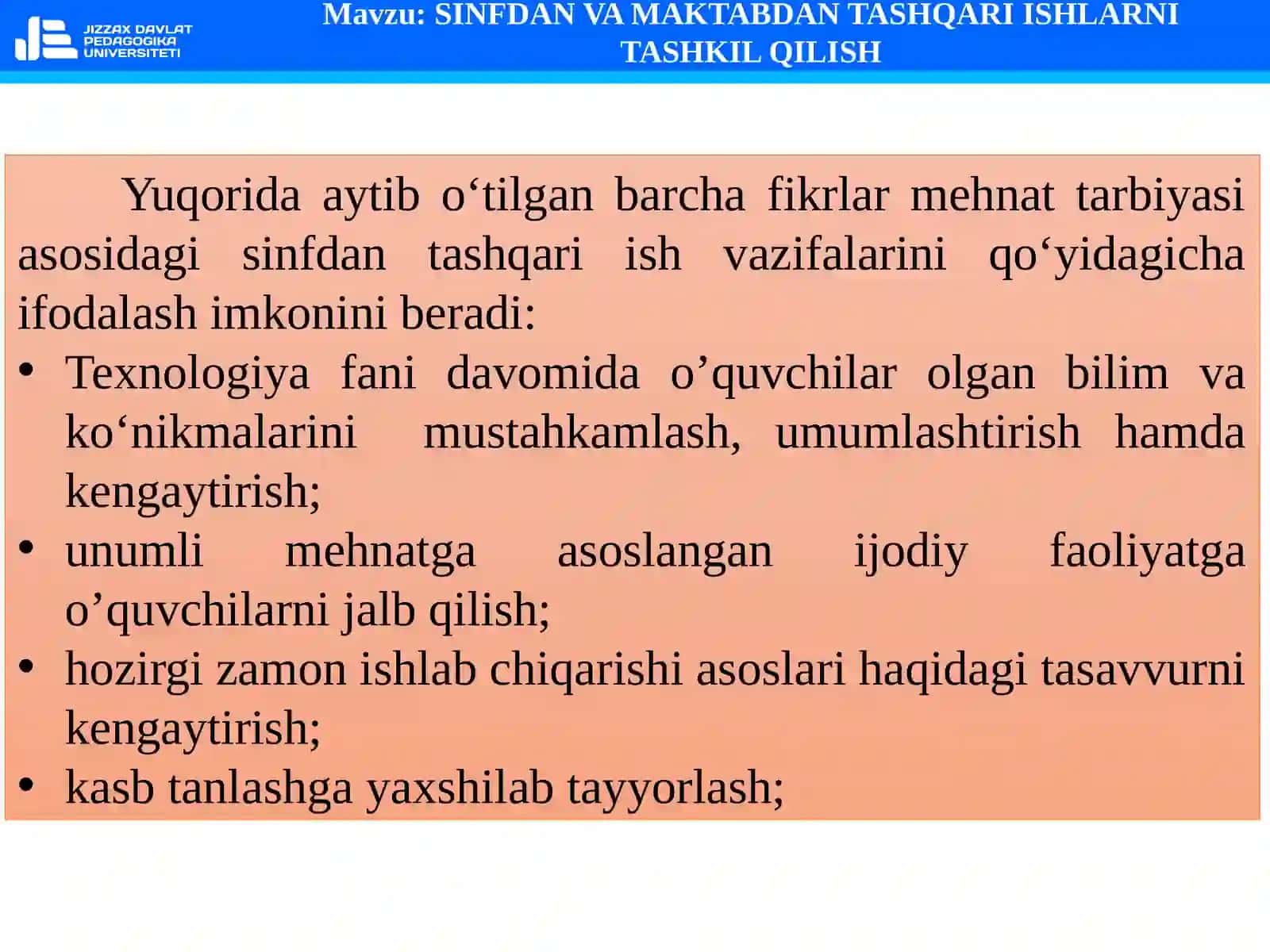SINFDAN VA MAKTABDAN TASHQARI ISHLARNI TASHKIL QILISH 3