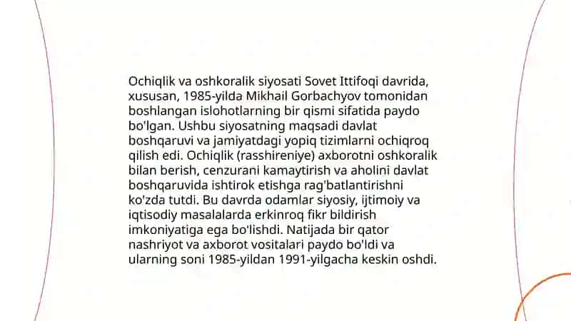 Ochiqlik va oshkoralik siyosati 3